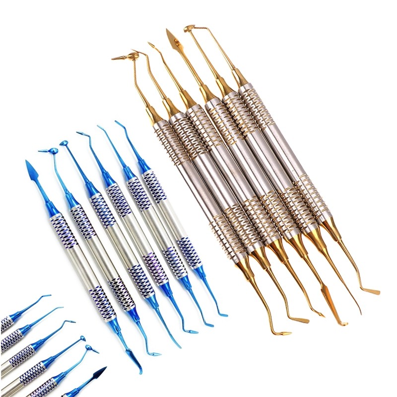 6PCS Instrumen Instrument Plastis Filling Teflon Anti Lengket Komposite Composite