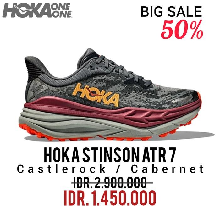 SEPATU RUNNING HOKA STINSON ATR 7 CASTLEROCK / CABERNET TRAIL RUNNING SHOES 100% ORIGINAL BNIB / SEP