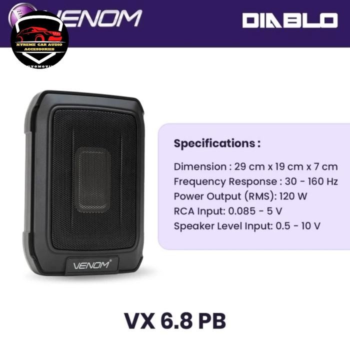 Subwoofer  Kolong Venom Aktif 6.8 pb Slim Kolong Mobil Original Bergaransi Resmi