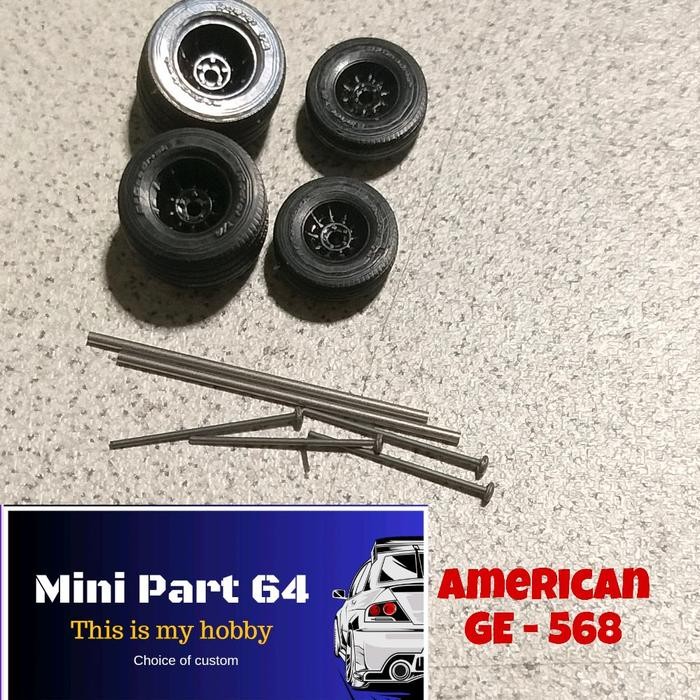 Diorama Diecast Ban Drag GE-568 Miniatur Skala 64