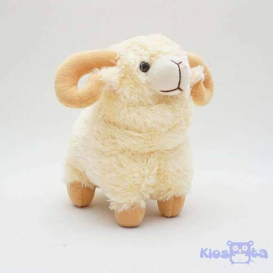 Boneka Domba Jantan 25cm – Souvenir Aqiqah Lucu, Boneka Binatang Kambing Lembut Grosir Murah