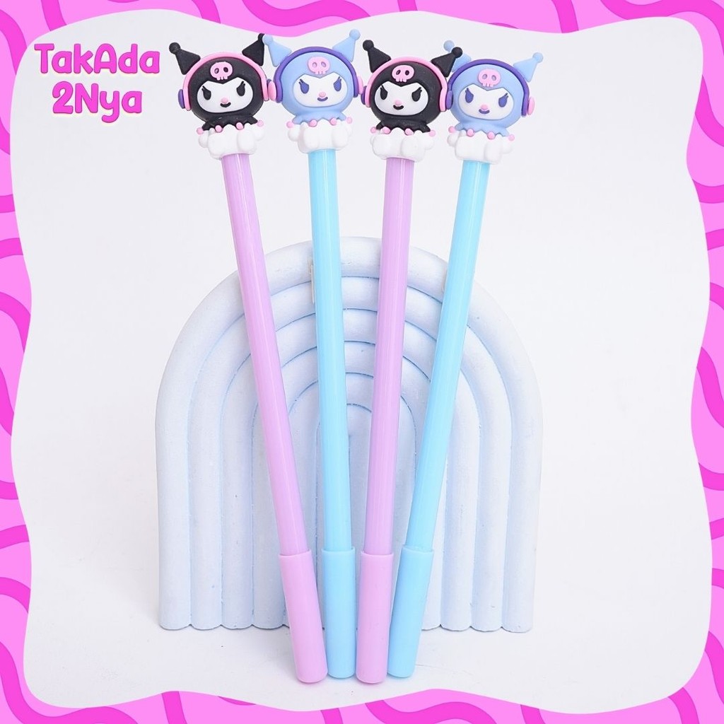 

Pena Gel Karakter Kuromi Ungu Headset Sanrio Pulpen Karakter Lucu Anak Sekolah