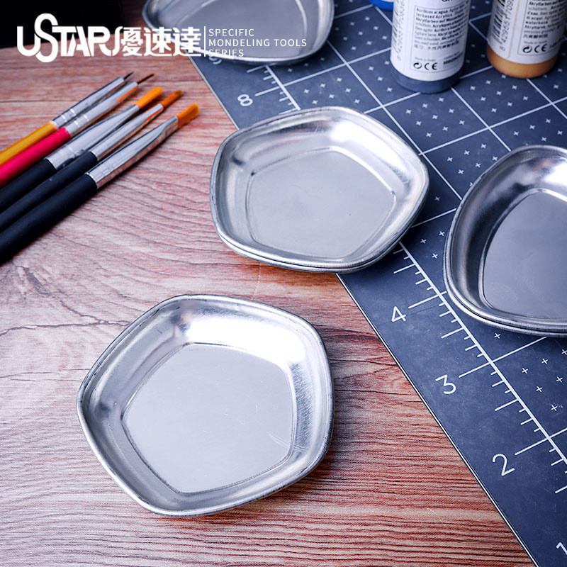 

Ustar Model Paint Mixing Dish Painting Palette Polygonal design Easy use 6pcs/box For Model Minature Craft and Art Painting