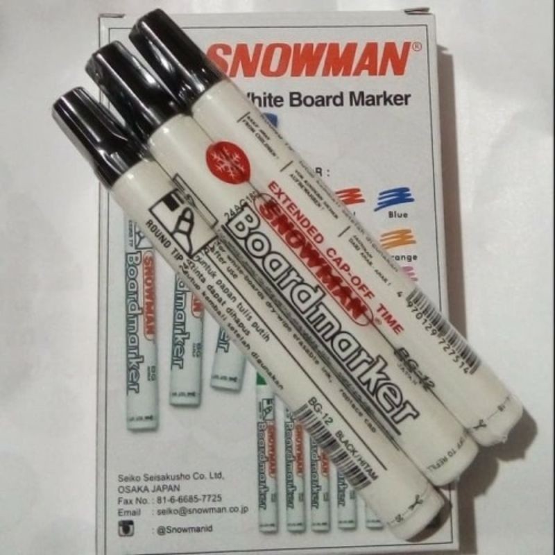 

Spidol Snowman Boardmarker/Papan Tulis BG-12 perBOX isi 12Pcs Terlaris
