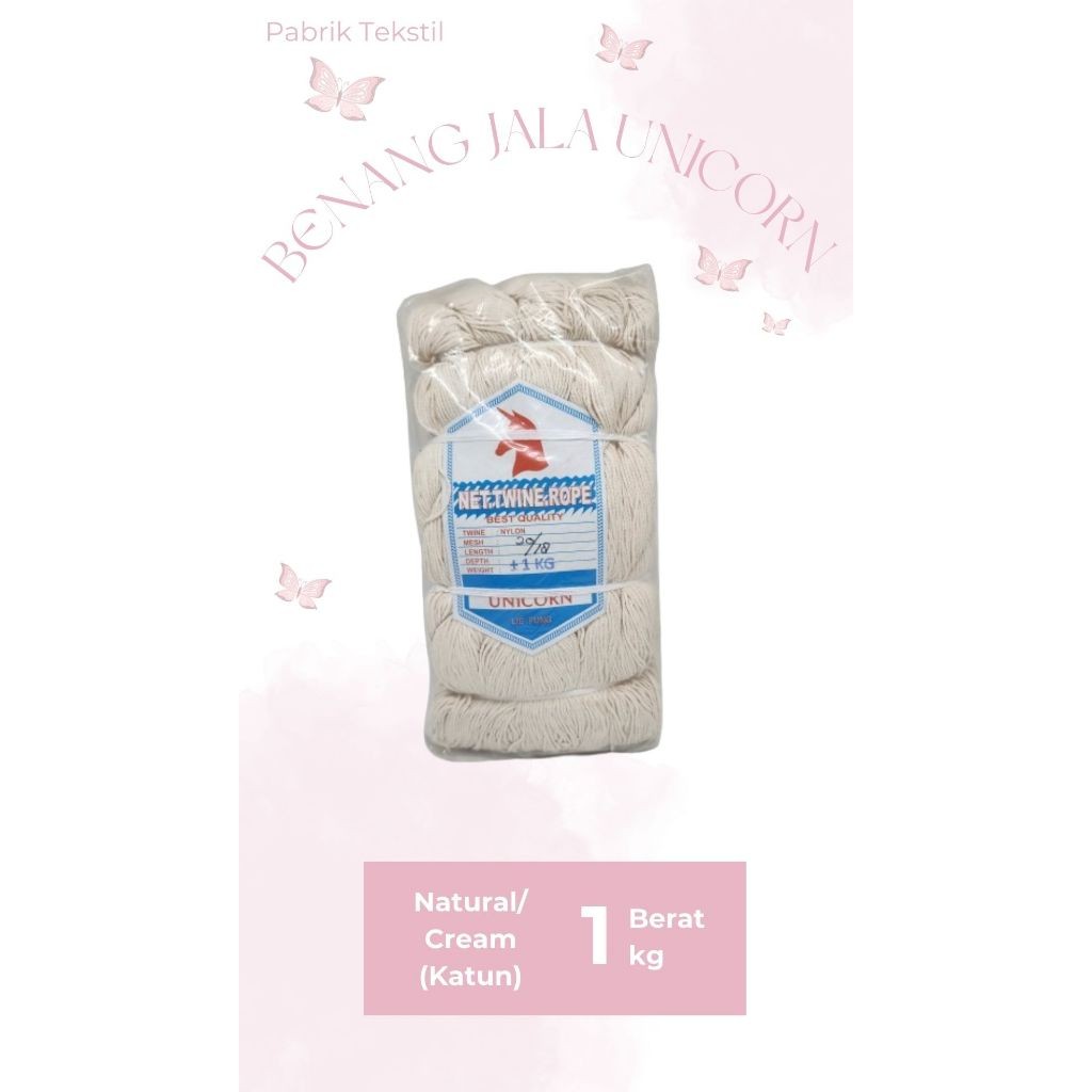 GUNAD Benang Jala Katun Unicorn / Benang Jala Cotton / Natural/Cream / 1kg