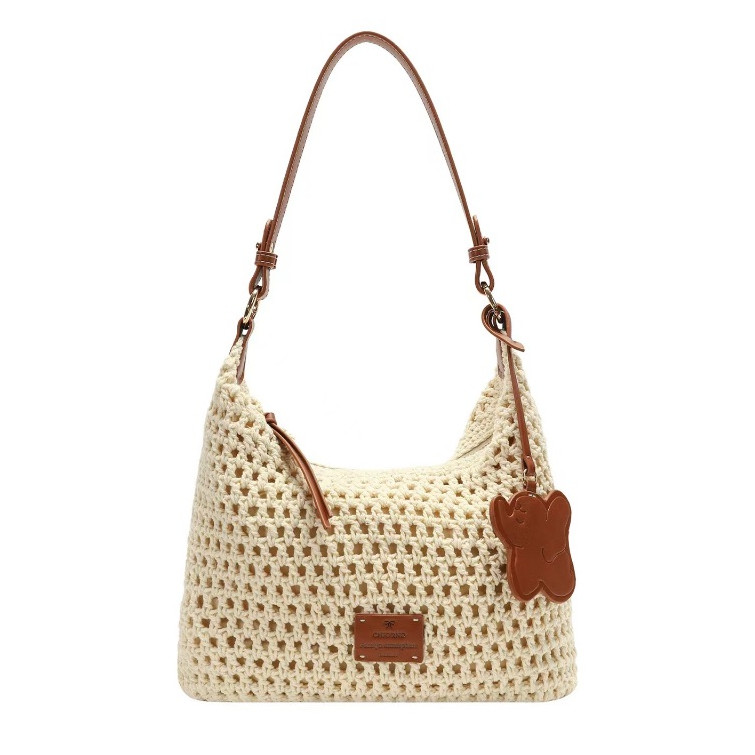 Southwind Chio2nd Tas Jinjing Momen Kasual Musim Panas Tas Anyaman Pantai Angin Malas Tas Selempang 