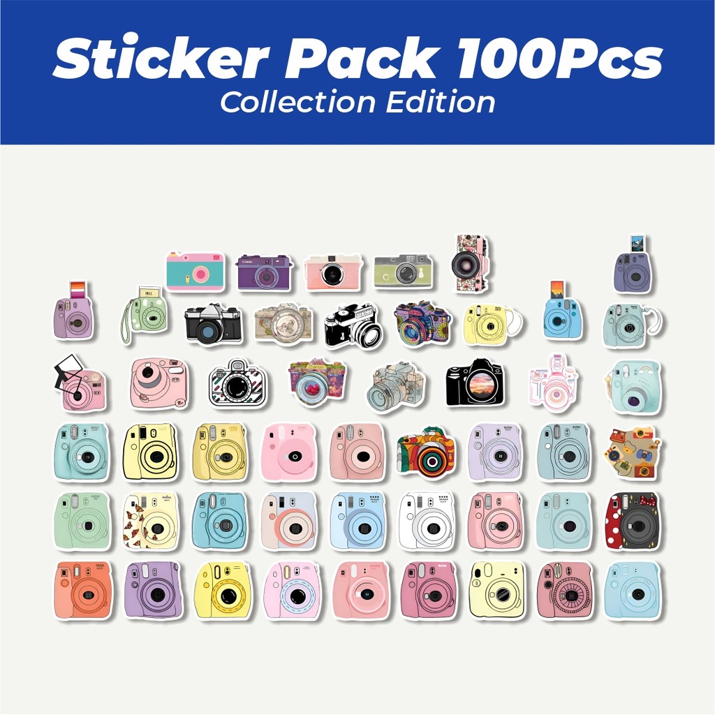 

Hot Stiker Cute Camera Vector [Kamera Polaroid] Lucu Anti Air Stikers Berperekat Waterproof Sticker Decal Buat Motor Helm Buku Journal Koper Casing HP Laptop Botol Minum