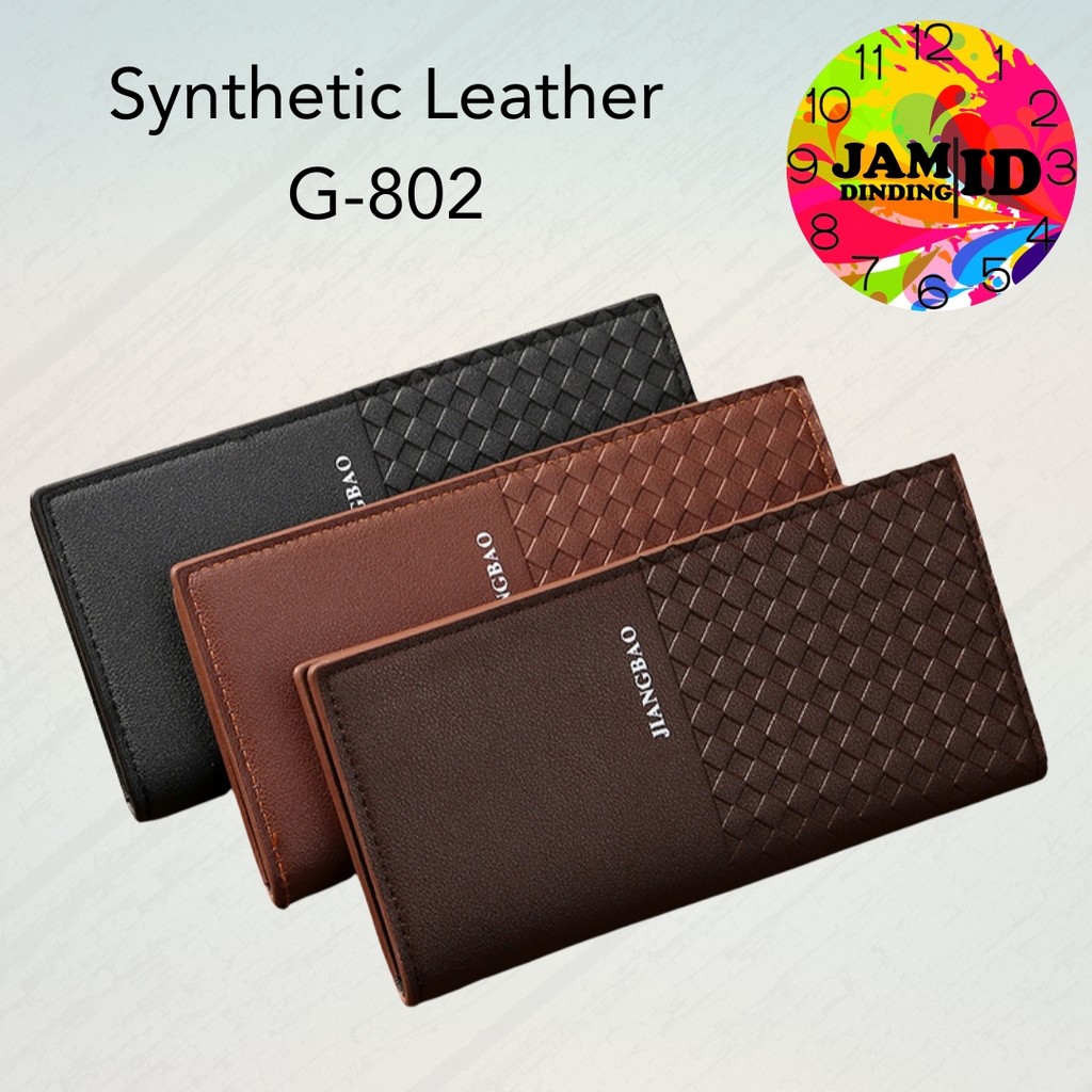 JDID Dompet Kulit Panjang Pria Desain Polos Modern Black Brown Premium G802