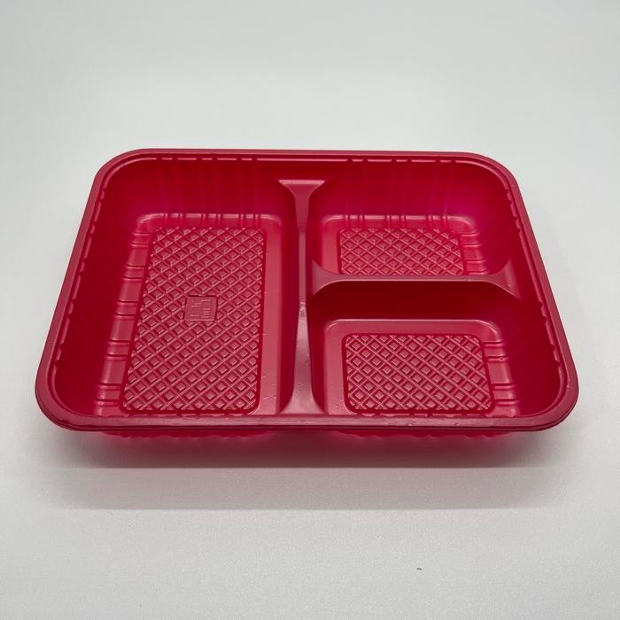 Bento Sekat 3 + Tutup | Box Bento Sekat 3 - Hitam