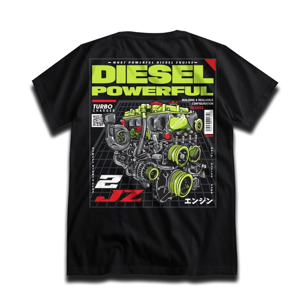 Kaos Diesel Power Engine Baju Distro Mobil Racing Turbo Tshirt Otomotif
