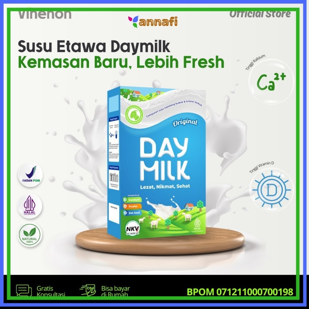 

DAYMILK - Susu Kambing Etawa - 4 Varian Rasa - Bantu Atasi Nyeri Sendi - HALAL - BPOM - COD