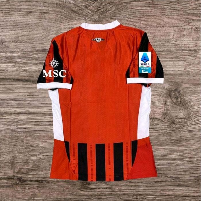 JERSEY BOLA PLAYER ISSUE MILAN HOME FULL PATCH 2024 2025 BEST QUALITY