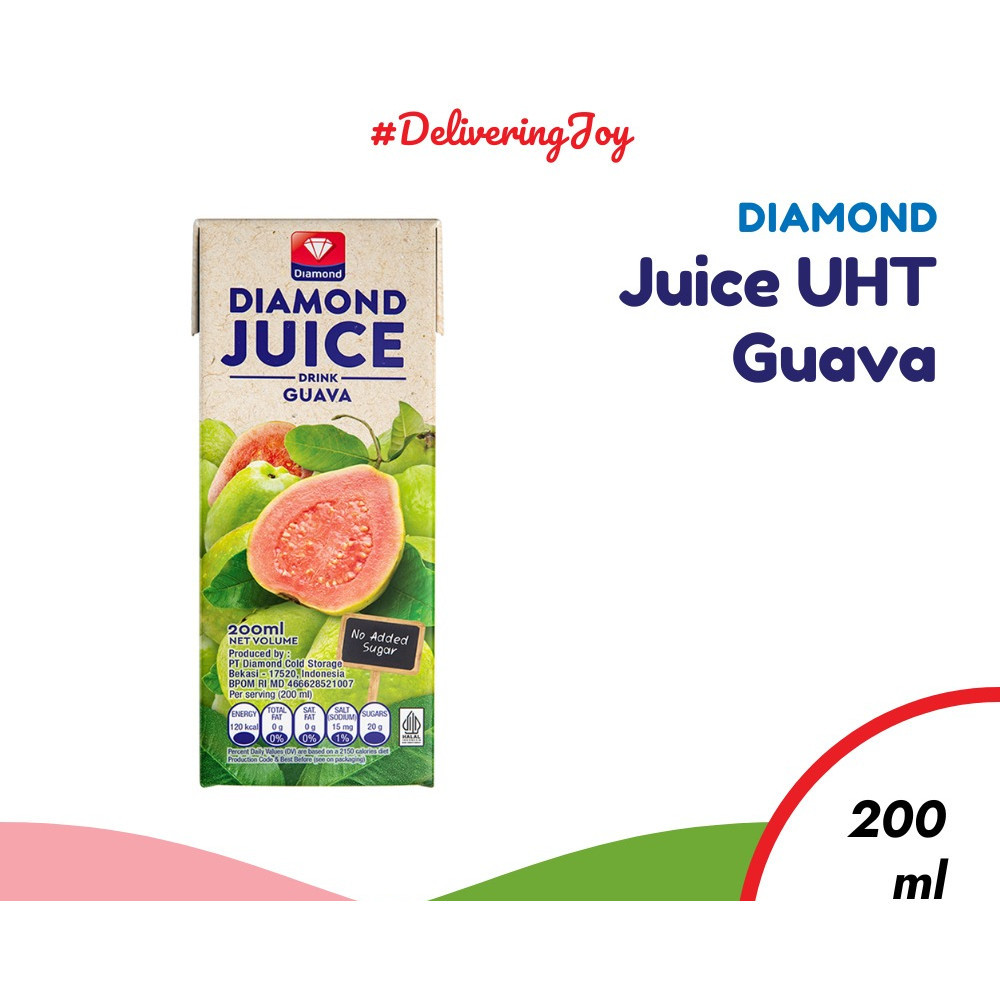 

GWP - Diamond Juice UHT Guava Unsweet 200ML Jus Buah Jambu