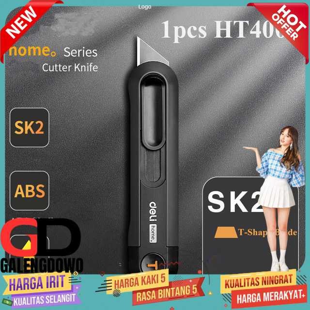 

Deli Pisau Cutter Auto Retract ABS T Shape Blade SK2 - HT4008