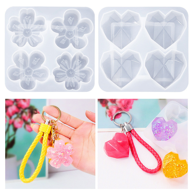 

Heart Shaped Resin Molds Silicone Charm Epoxy Jewelry Casting Mold Keychain Molds for DIY Pendant Crafts Making Supplies