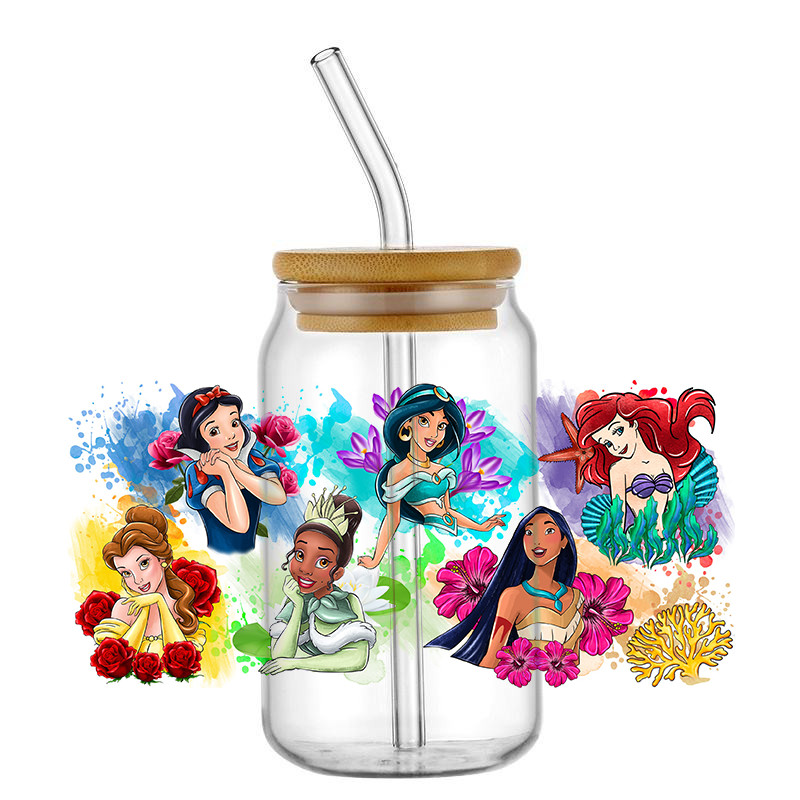 

Miniso Princes UV DTF Transfer Sticker for Libbey Glasses Wraps Cup Can DIY Waterproof Easy to Use Custom Decals DTF Wraps