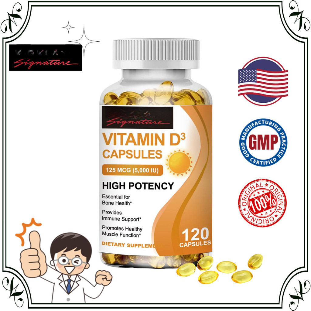 ORIGINAL KIRKLAND Vitamin D3 Capsules 5000IU 125Mcg Healthy Muscle Function Helps Support Strong