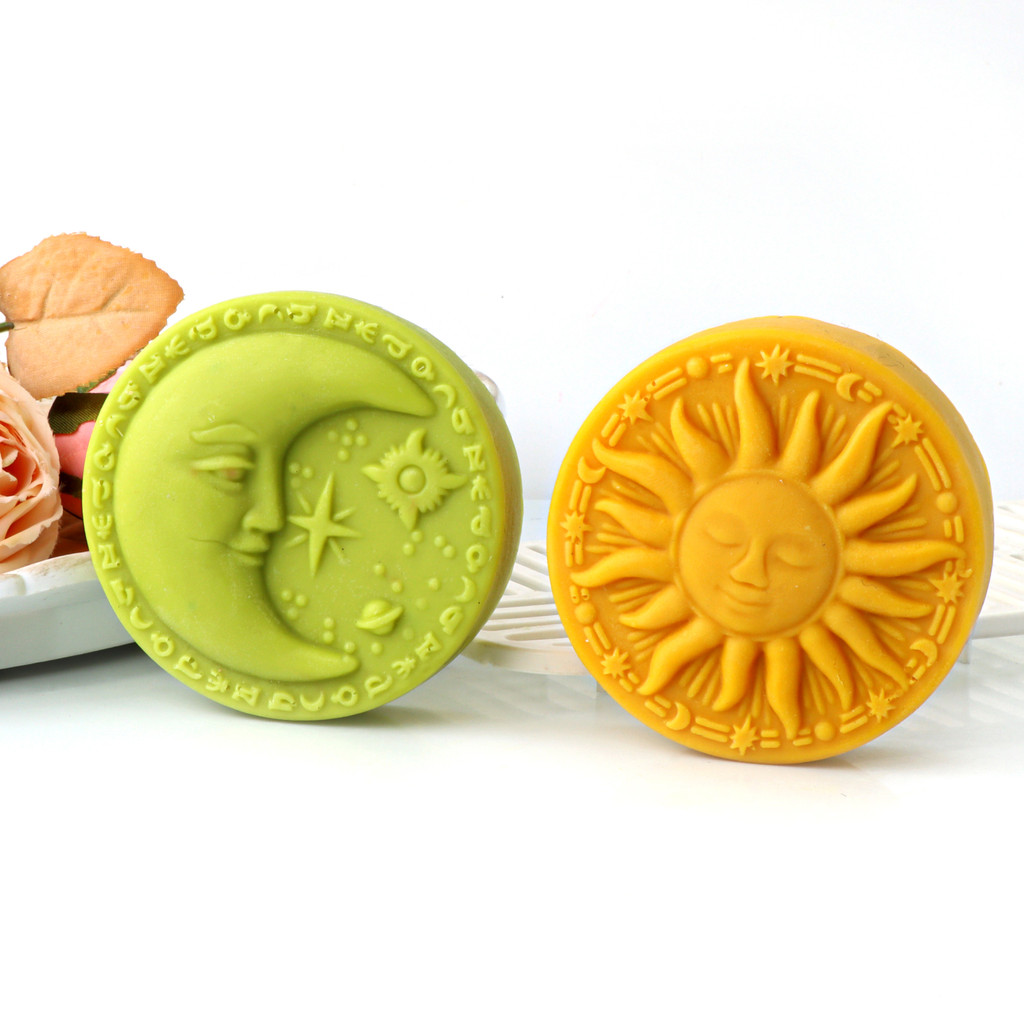 

Sun Moon Face Silicone Candle Mould DIY Sun Moon Candle Soap Making Mould Handicraft Gypsum Resin Home Decor Holiday Party Gift