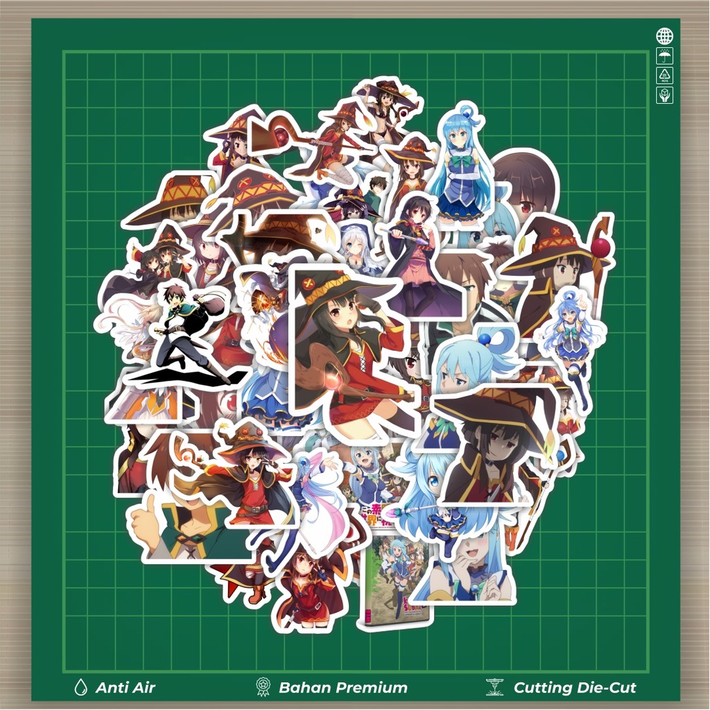 

HOT 50 PCS STIKER Stiker Anime Series Konosuba Character Mix Stiker Fashion Cars Decal Dingin Kartu Album Custom Vinyl Anti Air- Sticker Aesthetic Buku Journal Koper Casing HP Tablet Laptop Helm Motor Botol Minum