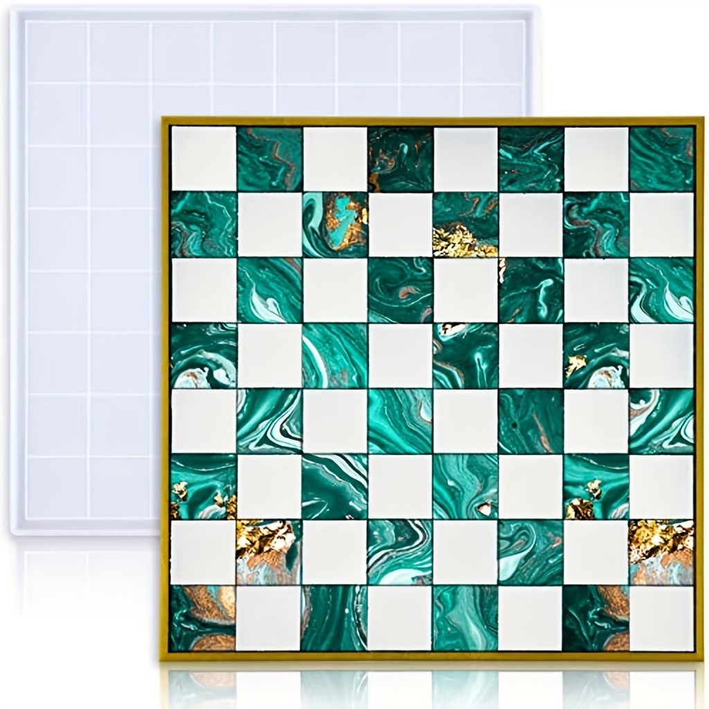 

Chess Mold for Resin Casting 12.4"x12.4" Board Soft Silicone 3D Art DIY Crafts Making Kit