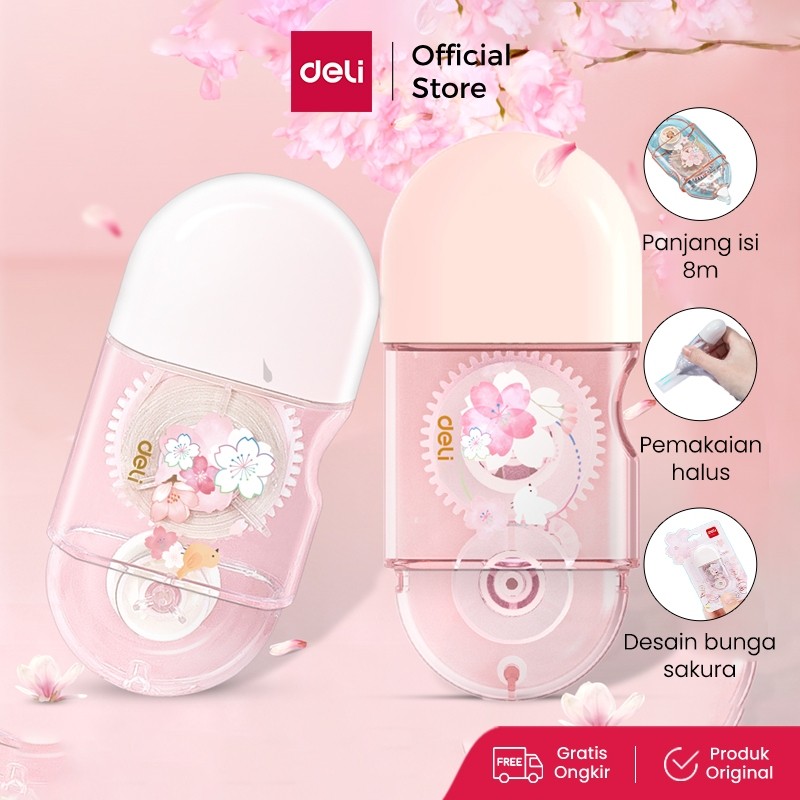 

Deli Correction Tape / Tip Ex Kertas 8m Design Sakura 71540