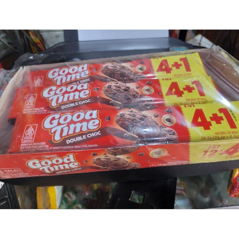

Biskuit coklat goodtime double chocolate /good time cemilan enak dan murah (12x16gr)