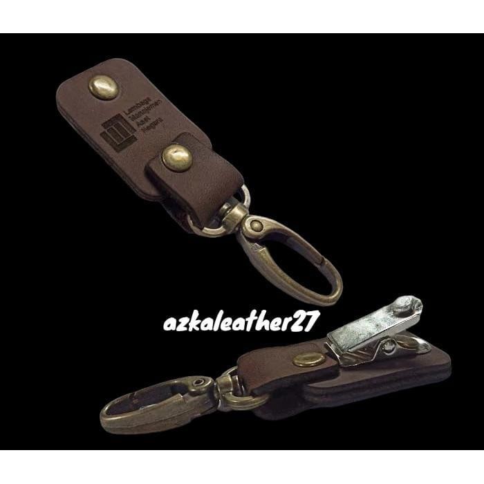 Promo Jepitan name tag id card kulit capitan id card kulit holder - Hitam