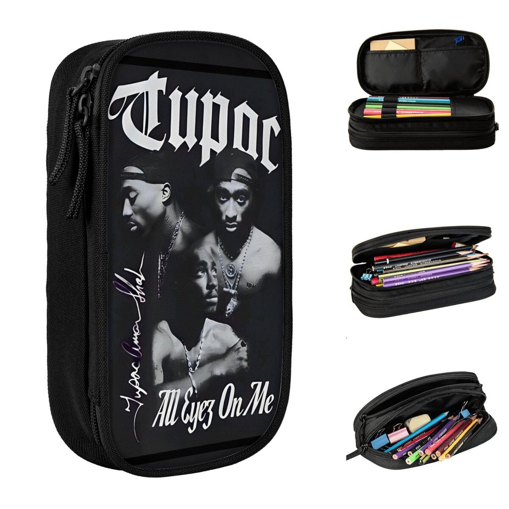 

Lovely Rapper Tupacs Pencil Cases 2pac Hip Hop Pencil Pouch Pen Holder for Girls Boys Big Capacity Bag Office Gifts Stationery