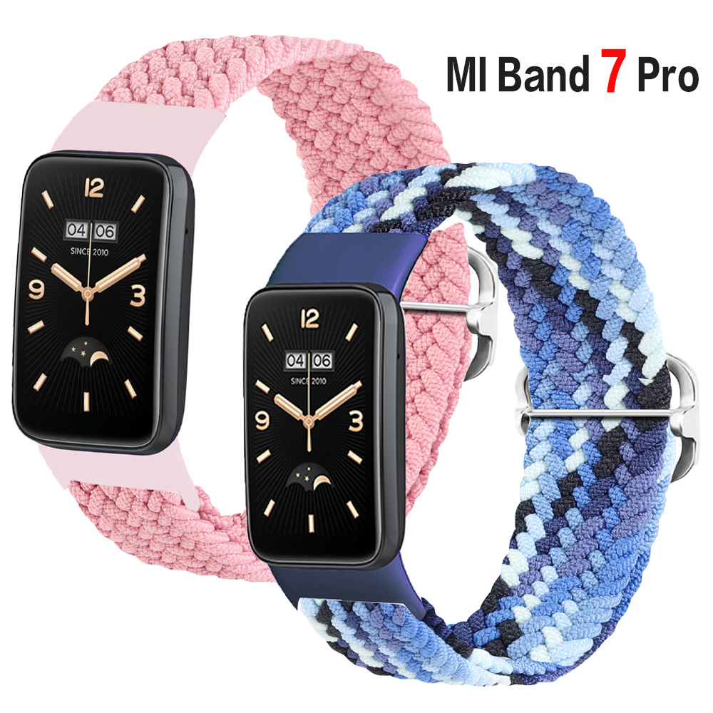 Strap For Xiaomi Mi Band 7 Pro bracelet Elastic adjustable Braided solo loop Wristband Correa miband