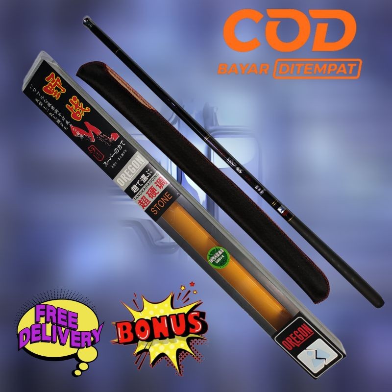 TERLARIS Joran Tegek Oregeon Stone 270 300 360 450 540 630 720 Ruas Panjang Kuat