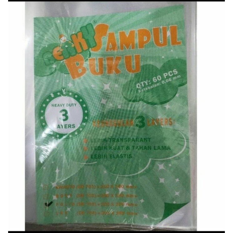 

ATKJAYA - (1Pack:60Pcs) Sampul Buku Berky Kwarto Boxy LKS Folio Sampul Buku Tulis Tebal Berky