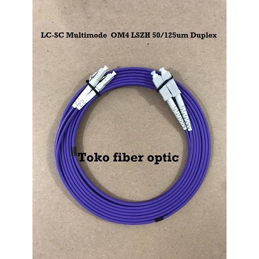 LC SC OM4 patchcord fiber optic multimode SC LC OM4 duplex 5 meter