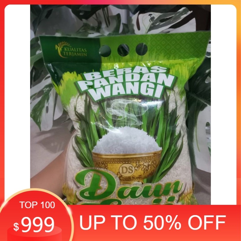 

Beras Kemasan Berat 3,5 Kg 4 Kg & 5Kg Merk Daun Suji Pandan Wangi, Ramos & Rojolele