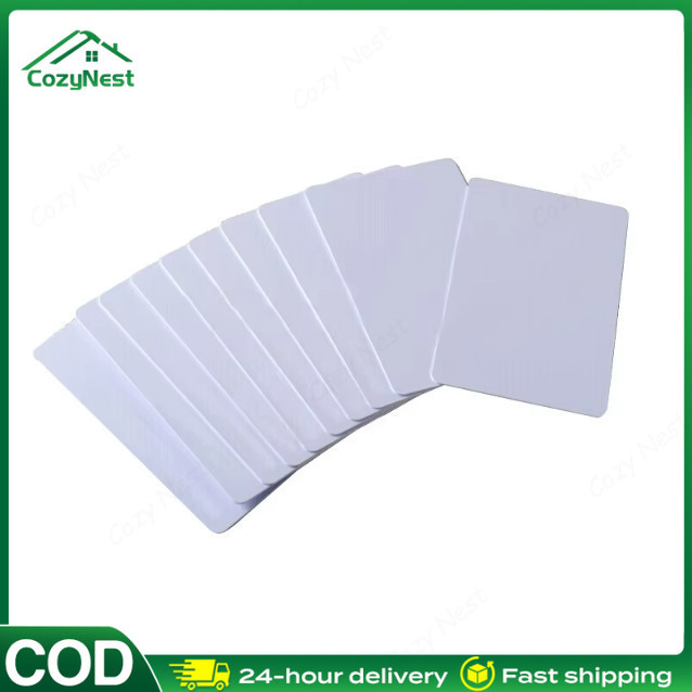 100pcs Kartu Pvc Polos Blank iD card Tanpa Chip Thermal Overlay ISO rfid/Kartu PVC inkjet / ID Blank