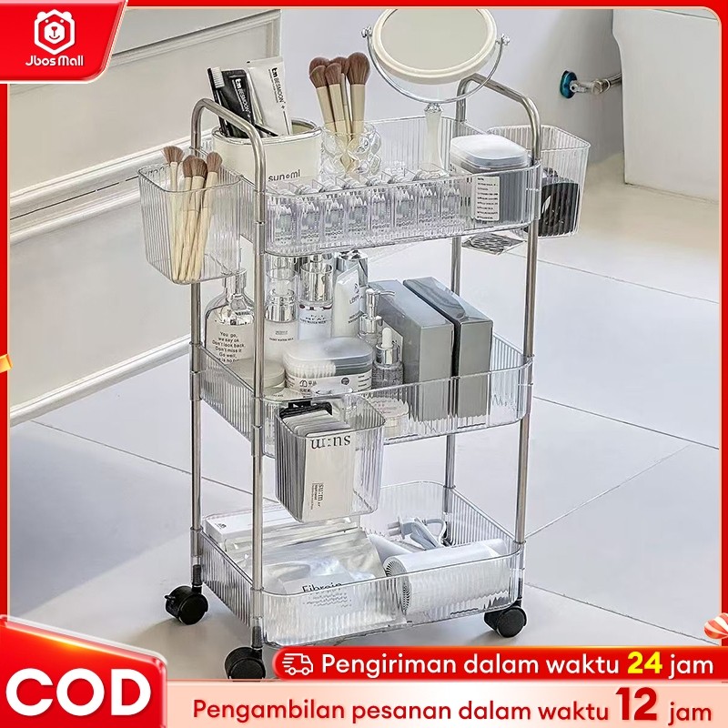 

Rak Mandi Dapur Rak Kamar Rak Troli Susun Kosmetik Serbaguna Rak Troli Susun Stainless Steel Kotak Penyimpanan Kosmetik