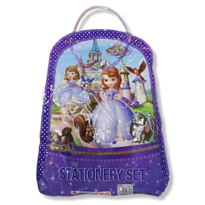 

[STOK TERBARU] Berkualitas Alat tulis set tas 7 in 1 bingkisan kado ulang tahun anak sekolah pensil buku kartun stationary set birthday souvernir gift - 7in1-Sofia Paling Larish