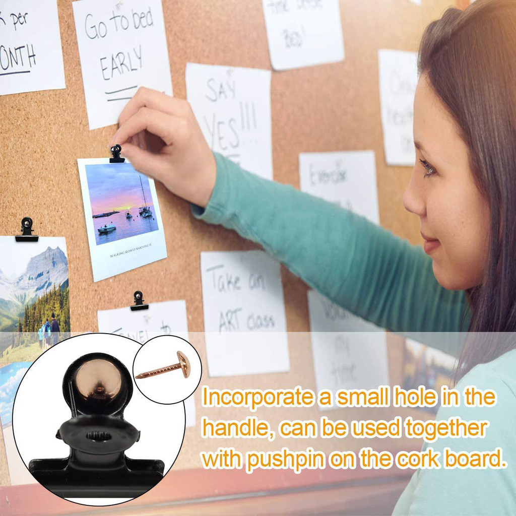 

Small Paper Clips, Binder Clips, Black,30 Pack, Bulldog Clips, Mini Photo Clips, 22mm