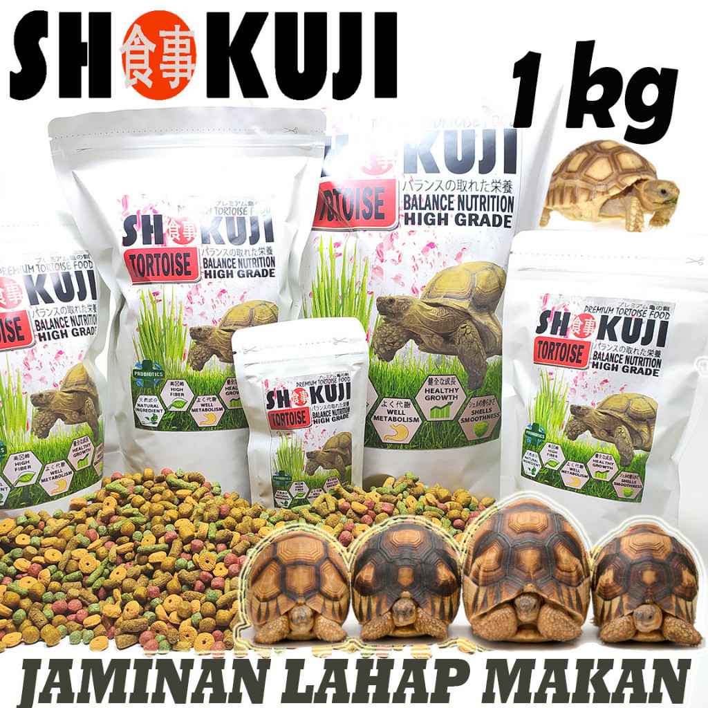 1KG SHOKUJI MAKANAN PARDALIS SULCATA ALDABRA PELET TORTOISE PAKAN KURA KURA DARAT TORTO CHERRYHEAD T