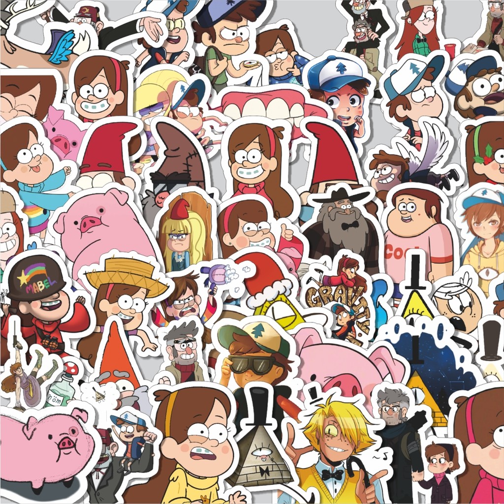

Stiker Cutting Pack Stiker Kartun Series Gravity Falls Karakter Mix 5 Isi 100Pcs Series Aesthetic Lucu Keren Untuk Koper Bahan Vynil
