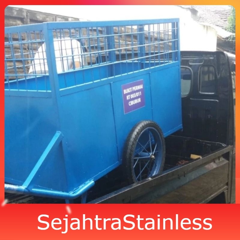Gerobak sampah besi 120×80×100