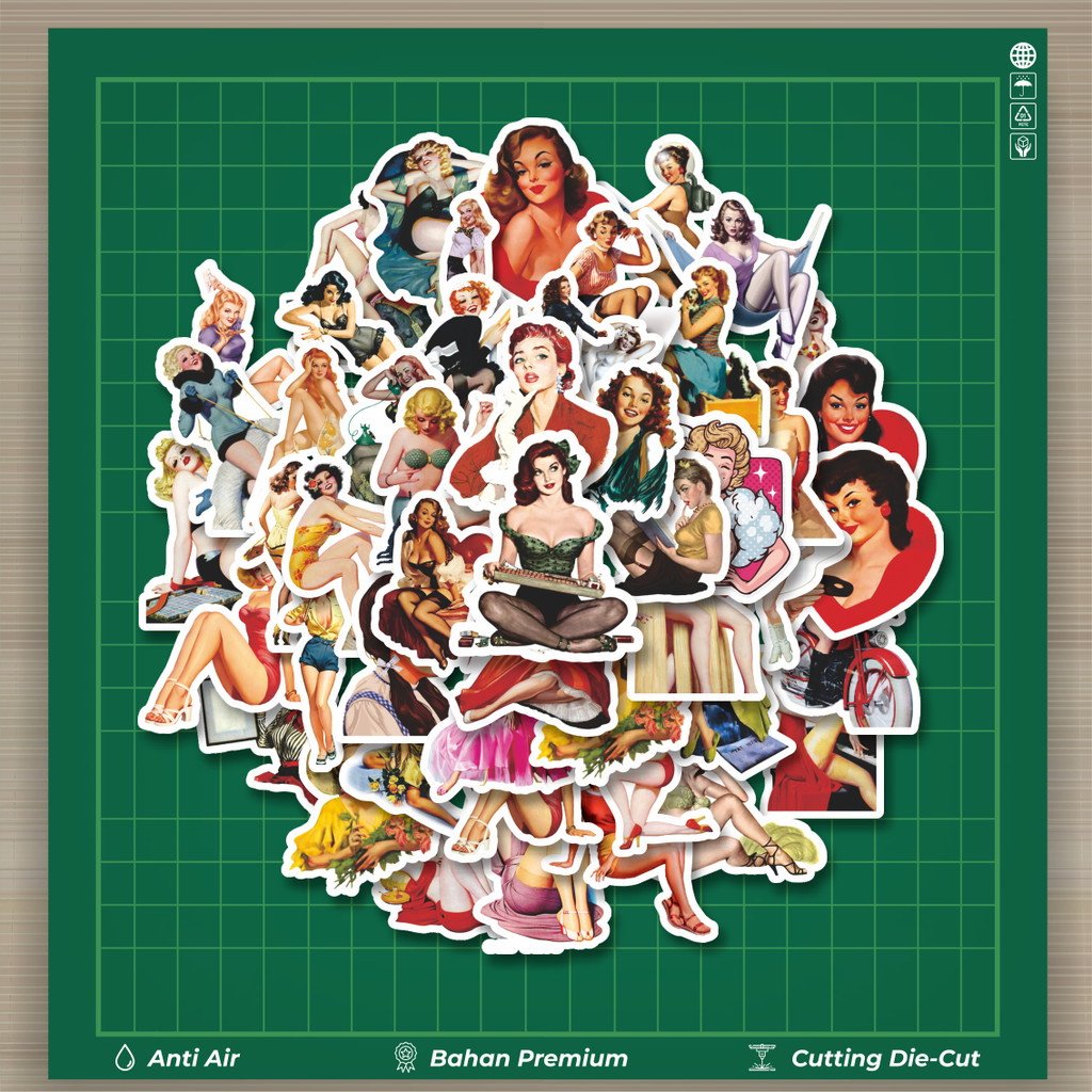 

HOT 50 PCS STIKER Fashion Series Classic Vintage Girls V1 [Seri Mode Klasik Vintage Gadis] Fashion Cars Decal Dingin Kartu Album Custom Vinyl Anti Air- Sticker Aesthetic Buku Journal Koper Casing HP Tablet Laptop Helm Motor Botol Minum