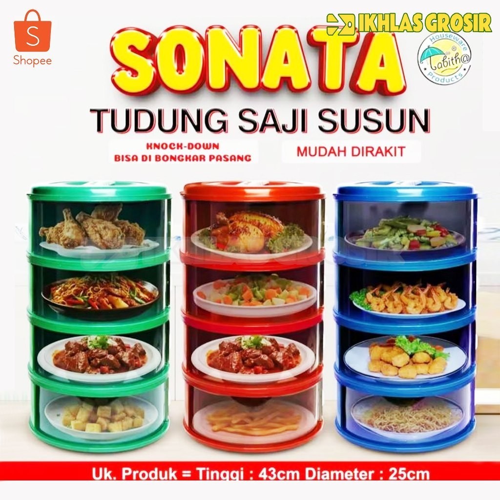 Tudung Saji Susun 4  Rantang Susun 4  Tutup Saji  Food Rack Storage By Jakarta Beauty02