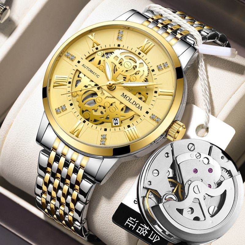 

Jam Tangan Mekanik Palsu Skeleton Otomatis Pria Tahan Air Tren Bisnis Jam Tangan Kalender Bercahaya