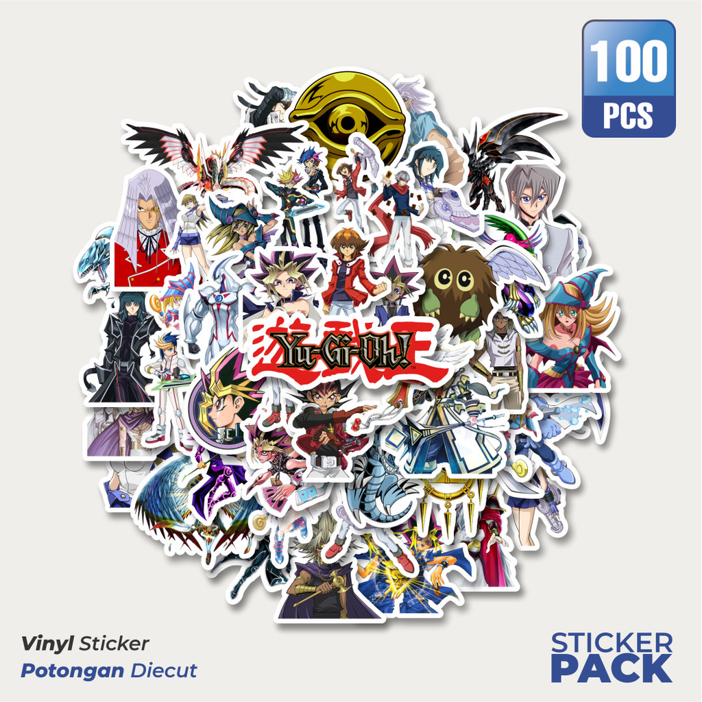 

100 PCS STIKER Stiker Anime Series Yu-Gi-Oh! Karakter V4 Waterproof Aesthetic- Untuk Laptop, Motor, dan Helm - Paper Stationery Pack