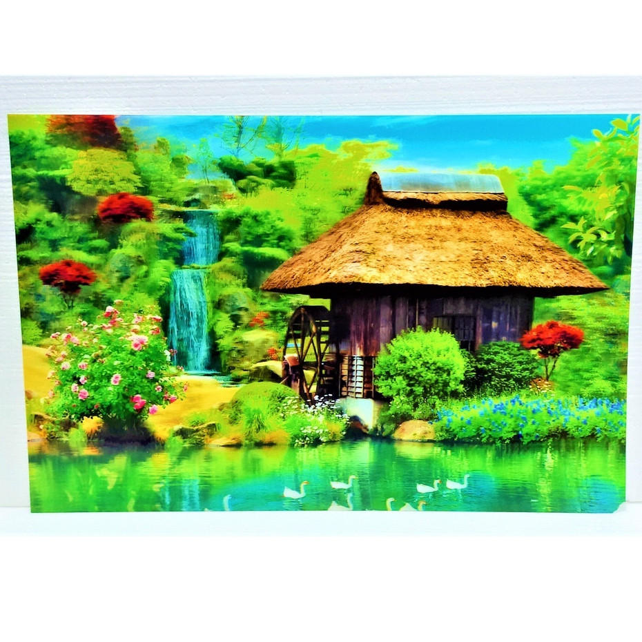 Kaligrafi Lukisan Hiasan Dinding 5D Dimensi Aesthetic Cantik Ukuran Besar 60x80 Cm Pajangan Dekorasi