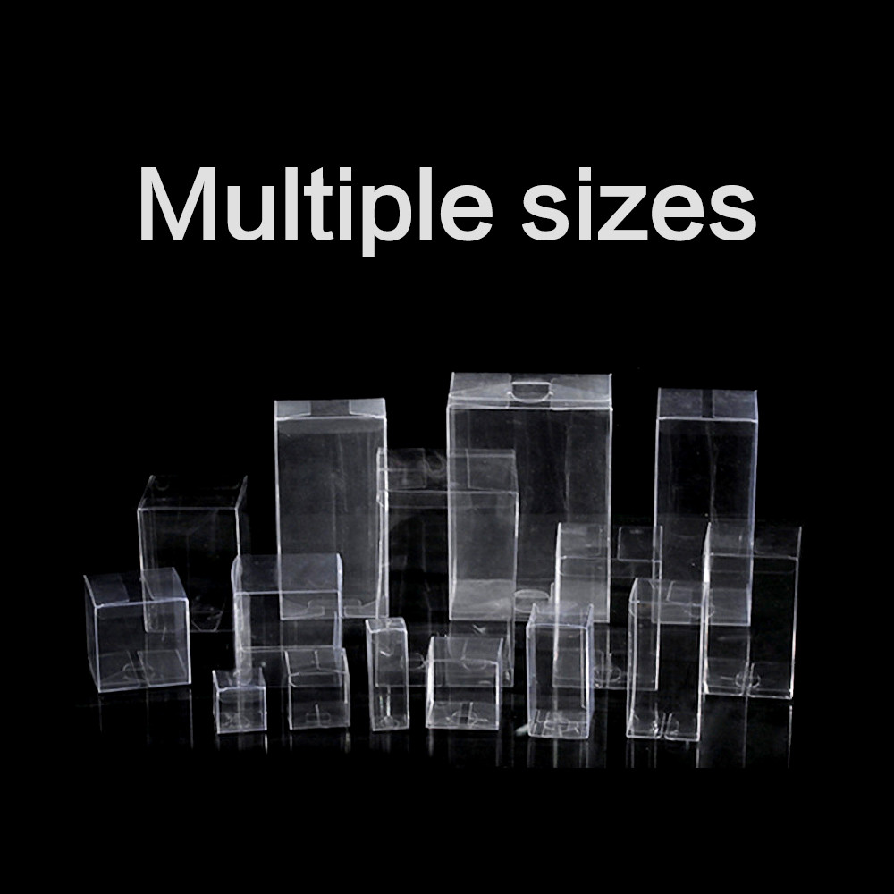 

50pcs Clear PVC Plastic Box Wedding Favor Gift Packaging Box Transparent Toys Jewelry handmade handicraft dust box Multi Size