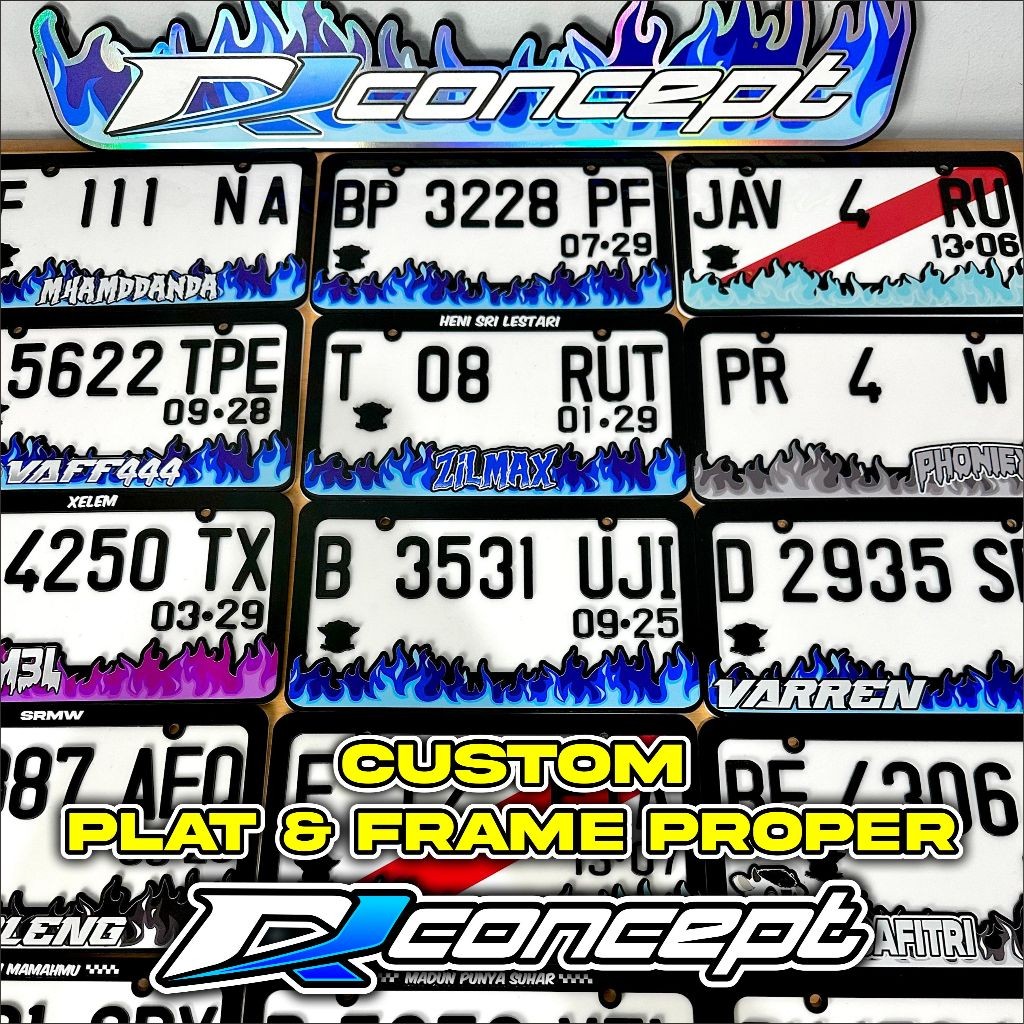 BOBUNSHOP  Frame & Plat Nomor Akrilik Model Proper Custom Desain ( DKCONCEPT )