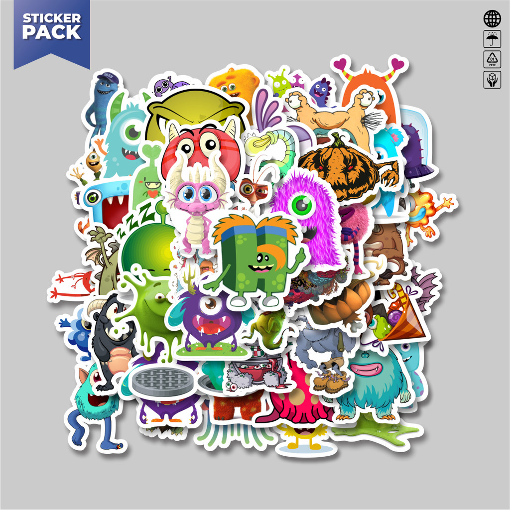 

[100PCS]Stiker Pack Stiker Monster Art Illustration Karakter Mix 5 Aesthetic Vinyl Anti Air Dekorasi Sticker Laptop Buku Journal Koper Helm Casing HP Gitar Helm Skateboard