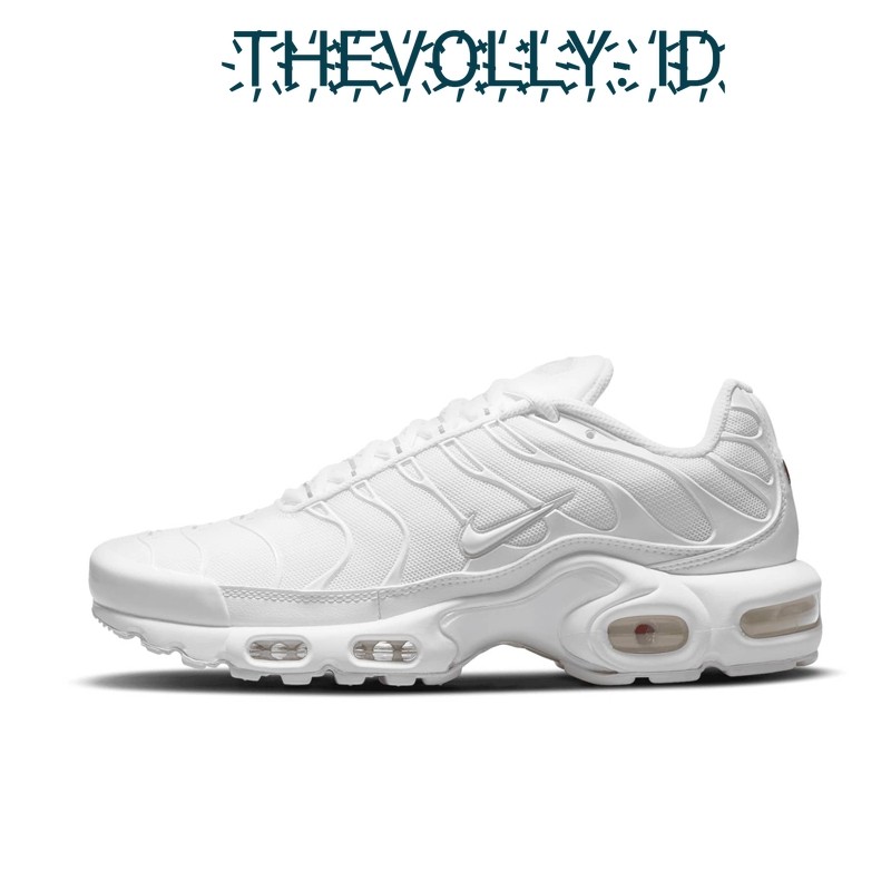 Sepatu Nike Air Max Plus TN Triple White BNIB Original / Sneakers Pria