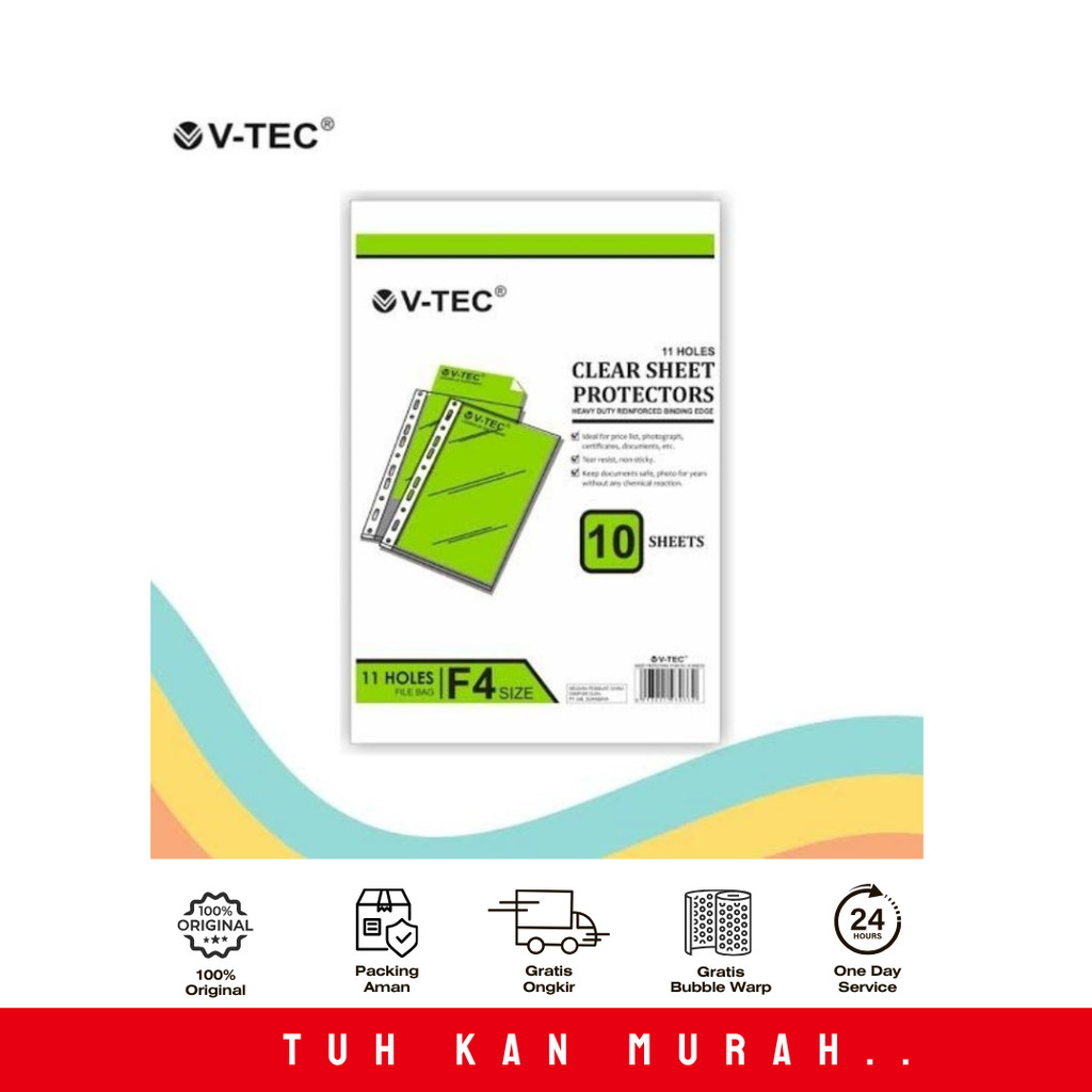 

V-TEC SHEET PROTECTOR VT-303 FOLIO / A4 (1Set Isi 10lbr)